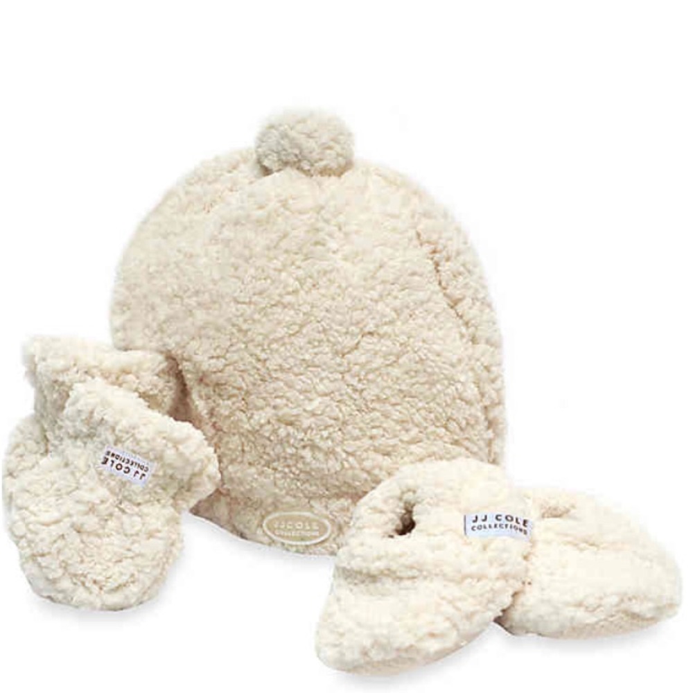 JJ Cole Bundle Me hat/mitten/booties set 0-6 mo.